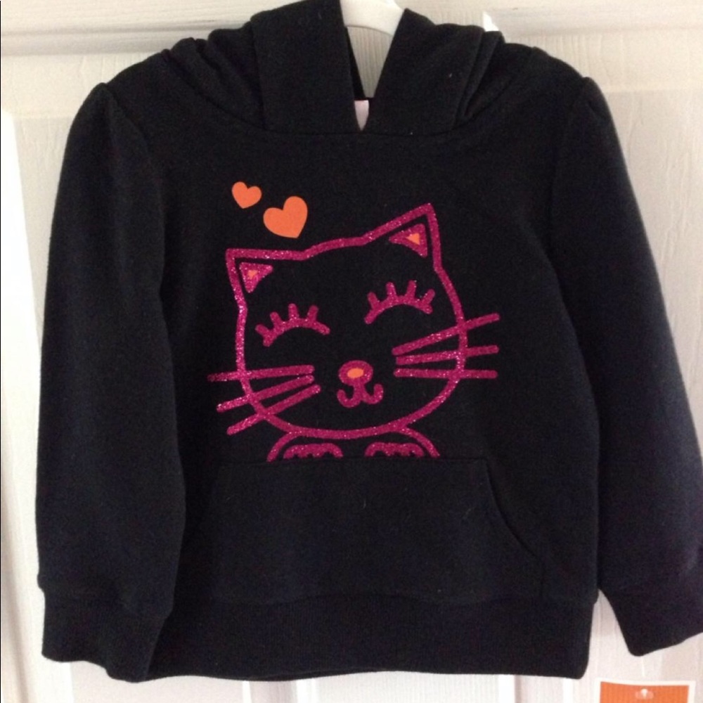 Glitter Cat Hoodie Sweatshirt Size 18mo New